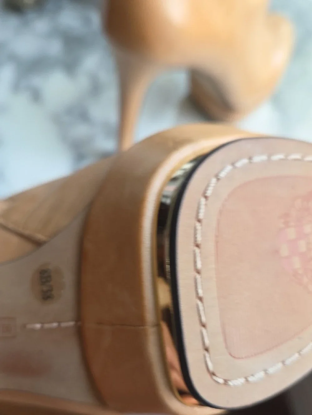 Vince Camuto Camel/Tan Leather High Heel Ankle Booties with Side Zip